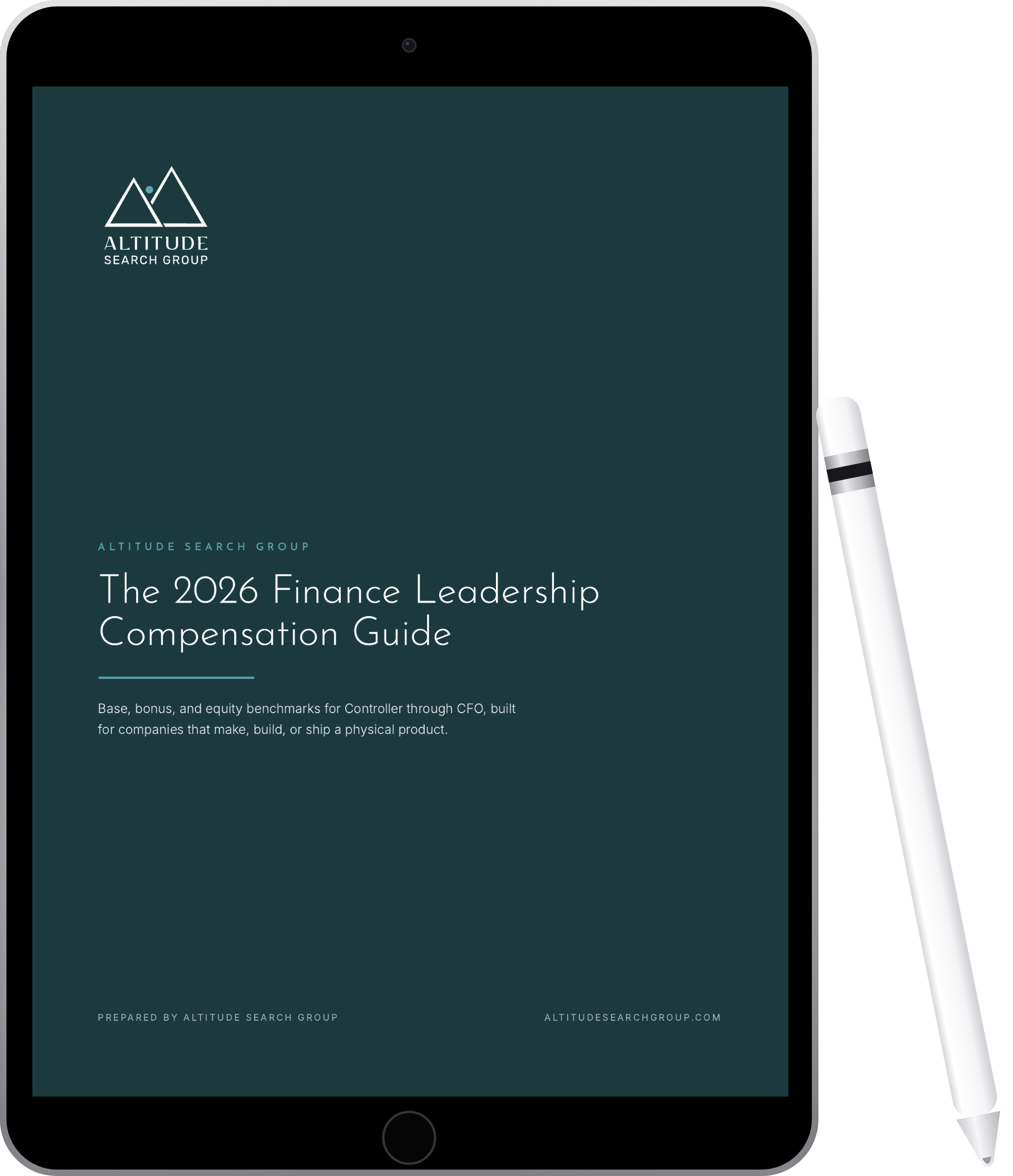 The 2026 Finance Leadership Compensation Guide on tablet